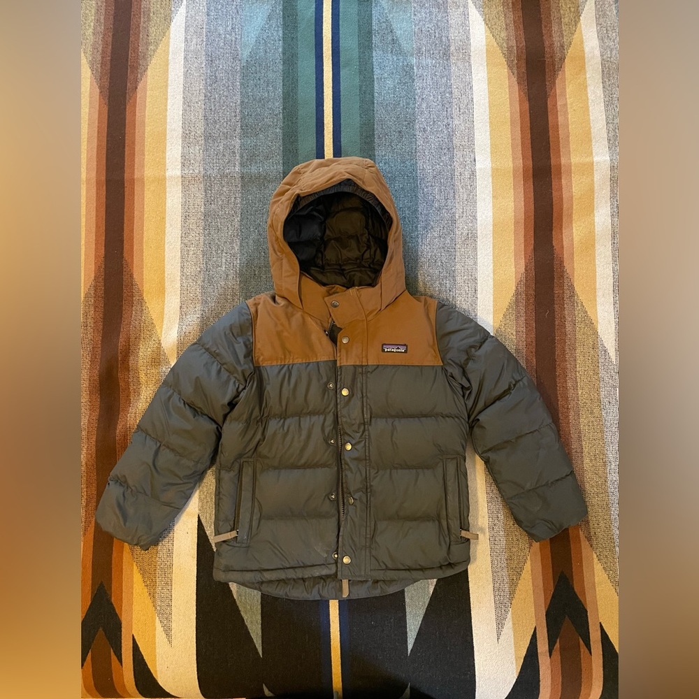 Patagonia - Kid’s Bivy Down Hoody - XS (5-6) - Brown/Grey